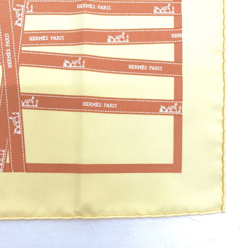 Hermes Scarf Carre 45 Borduc Red White 100% Silk