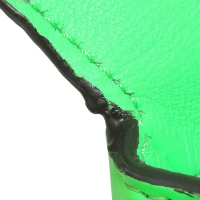 Fendi FF Zucca Pattern 2WAY Handbag Green Calf Women Leather Strap Crossbody