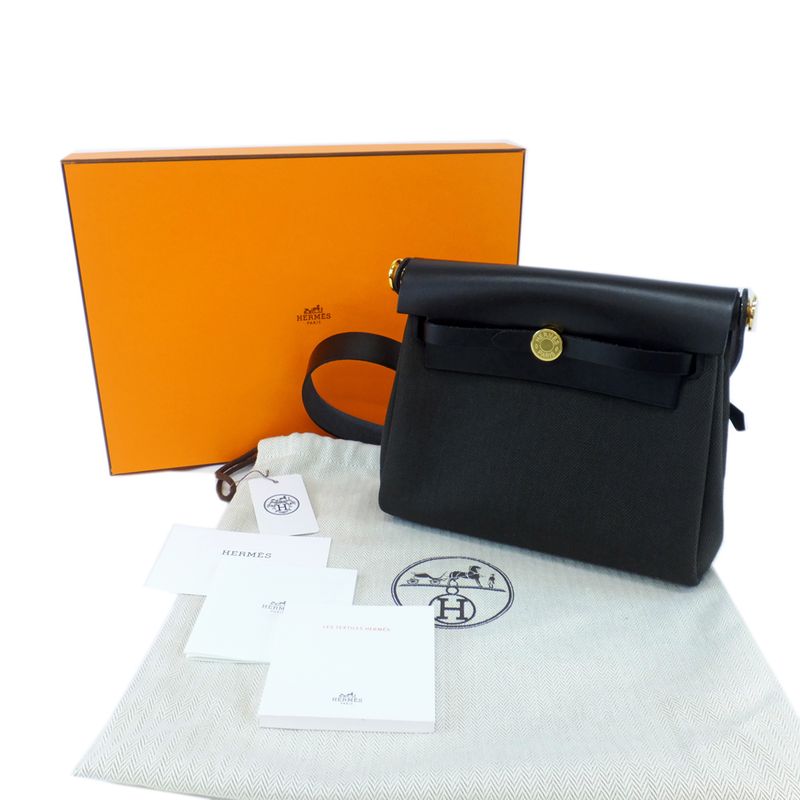Hermes Herbag Her Bag Mini Toile Ash Vash Hunter - K Carved Around