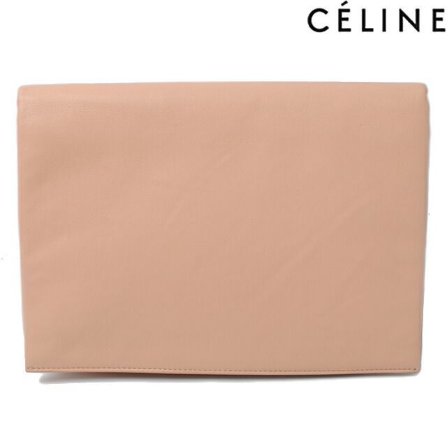 Celine Clutch Pouch Clutch Bag 173033 Lambskin SOFT TRIO Soft Trio Pink Beige