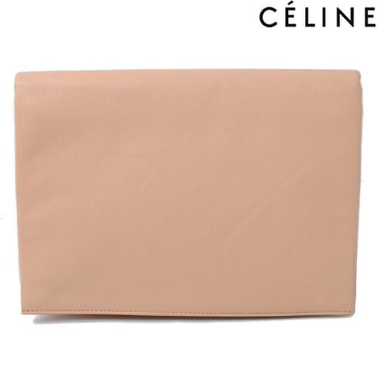 Celine Clutch Pouch Clutch Bag 173033 Lambskin SOFT TRIO Soft Trio Pink Beige