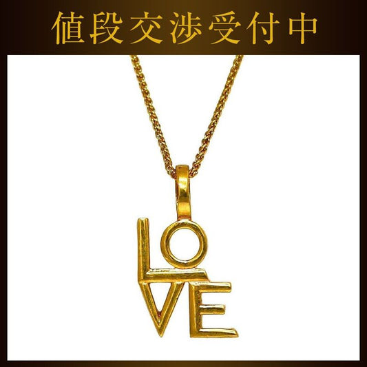 Saint Laurent LOVE Necklace Gold 669087y1500 Excellent Condition