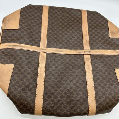 Celine M14 Boston Bag Macadam PVC Leather Brown Ladies Men