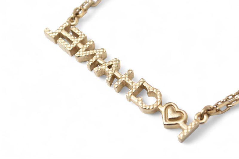 Chanel Necklace Pendant Chnael Coco CC I LOVE Chanel Heart 2strand Choker Gold