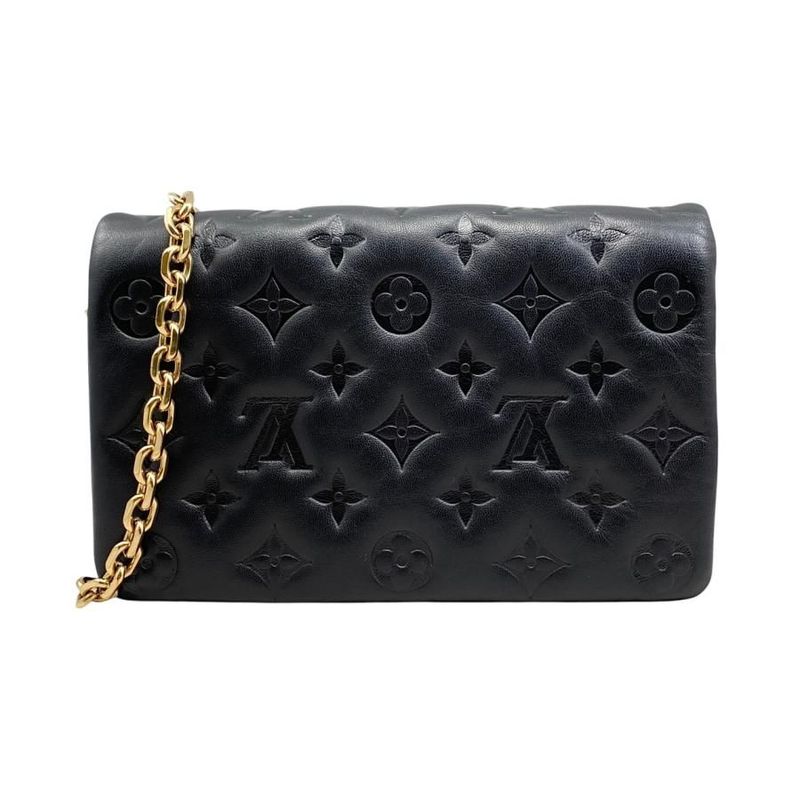 Louis Vuitton Pochette Couss in M82116 Monogram Pattern Lamb Leather Noir Black