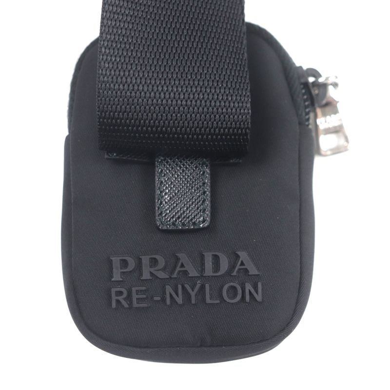 Prada 1bc421 Saffiano Leather Re-nylon Nylon Triangle Logo Triangle Plate