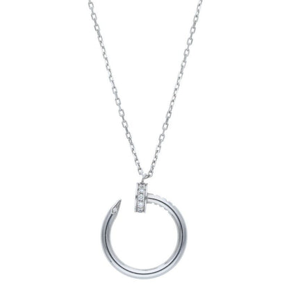 Cartier Juste UN CLOU Neclace Juste Un Clou 18kwg Half Diamond Necklace Men's