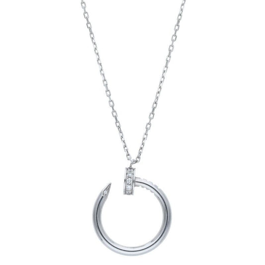 Cartier Juste UN CLOU Neclace Juste Un Clou 18kwg Half Diamond Necklace Men's