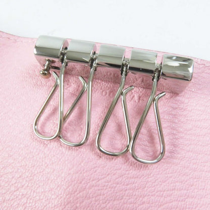 Hermes Bearn Rose Confetti Silver Hardware Chevre Misol 4-ring Key Case With Z