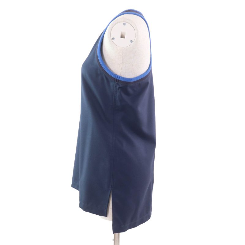 LOEWE S540y07x31 100% Wool None Fabric Ribbed Tank Top Dark Navy 32 Genuine