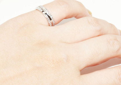 Tiffany & Co Ring 18K White Gold Diamond 040ct TTWO Narrow Ring Full Diamond