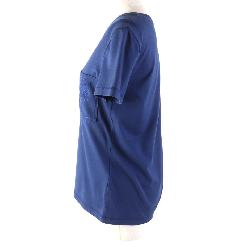 Hermes 100% Cotton Clochette Embroidered Crew Neck Short Sleeve T-shirt With