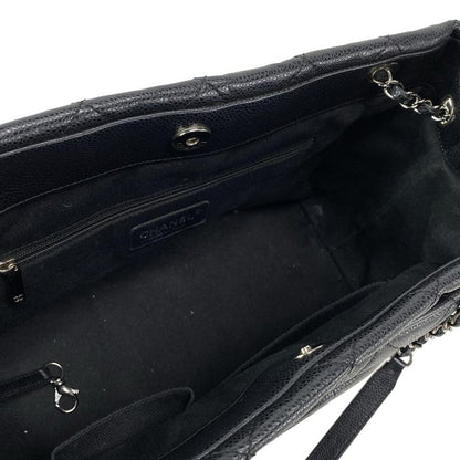 Chanel Tote Bag Matelasse Black Silver Hardware / Chain Shoulder