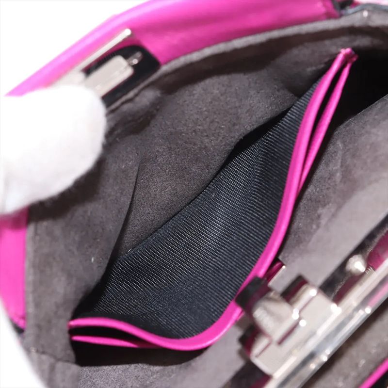 Fendi Micro Peekaboo Leather 2WAY Handbag Crossbody Shoulder Tote 8m0355 Women