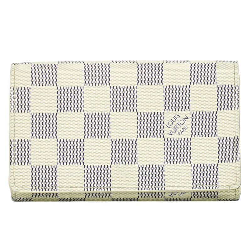 Authentic Louis Vuitton LV Portefeuille Trésor Damier Azure Fold Wallet White