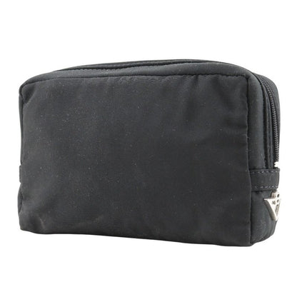 Bottega Veneta Bottega Veneta Triangle Logo Nylon Black Unisex Pouch