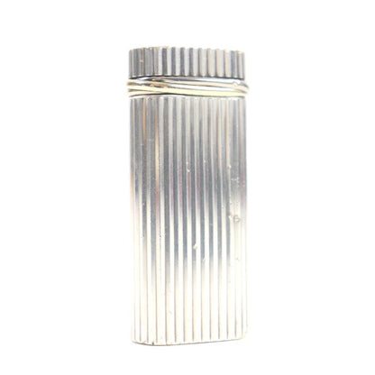 Cartier Trinity Short New Shape Oval Smoking Tool Gas Lighter Silver Gold Swiss