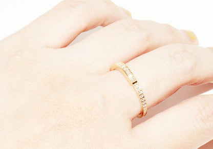 Tiffany & Co Ring 18K Yellow Gold Diamond 038ct Lock Ring Full Diamond