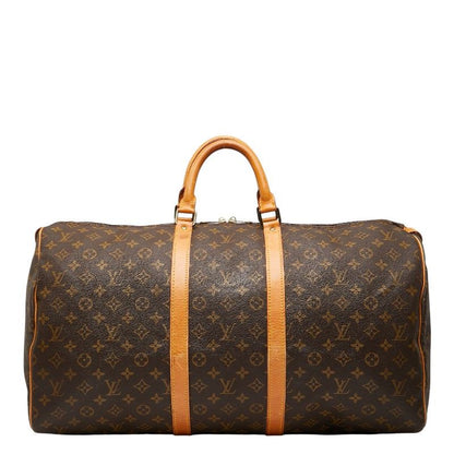 Louis Vuitton Monogram Keepall 55 Boston Bag Travel Bag M41424 Brown PVC