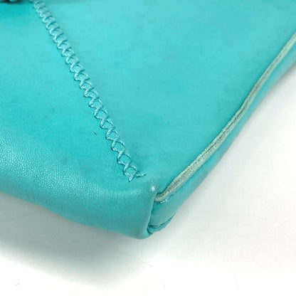Hermes Shoulder Bag Sac Pompon Leather Turquoise Blue