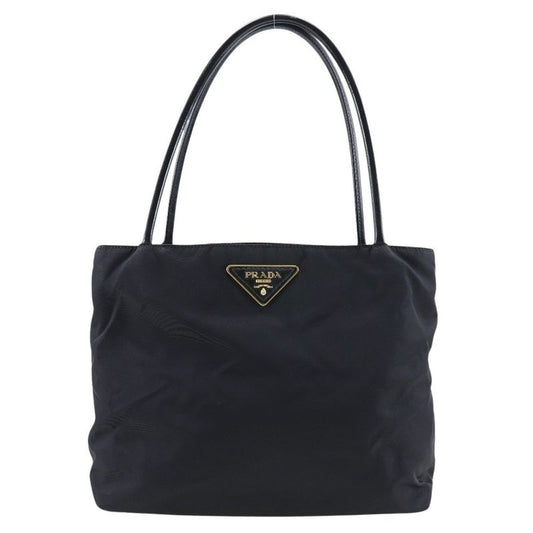 Prada Nylon And Enamel Black Women's Tote Bag