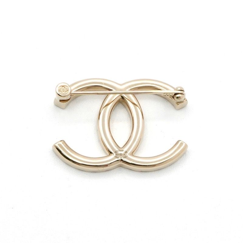 Chanel Brooch Corsage Gold Here Mark Rhinestone