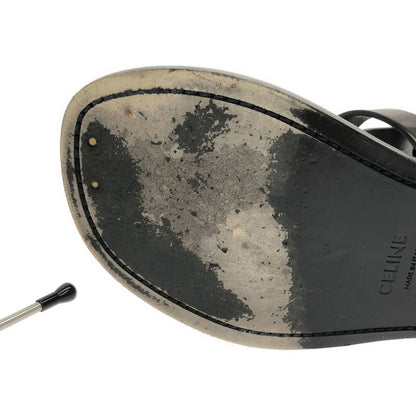 Celine - Ankle Strap Flat Sandals - 36 - Black - Women's