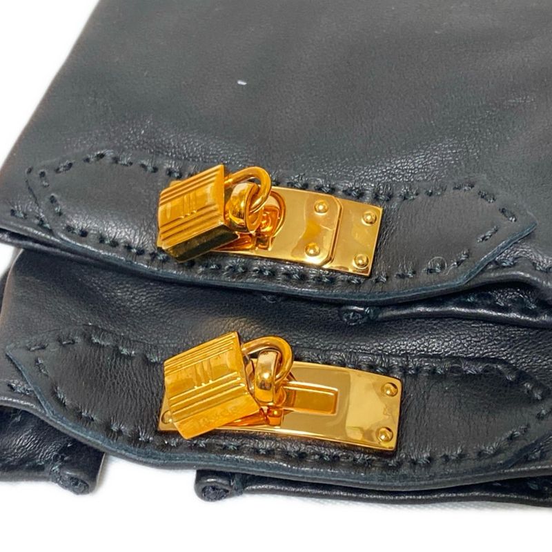 Hermes Gloves Women - Black Gold Hardware / Kelly Charm Lambskin