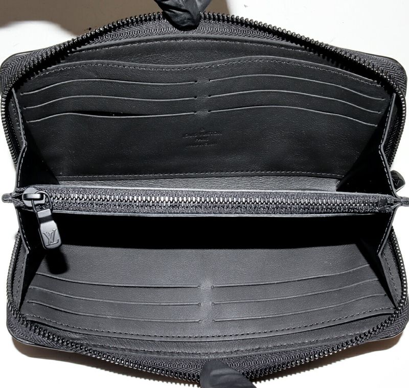 Louis Vuitton Round Zipper Long Wallet With Change Pocket Monogram Shadow Zippy