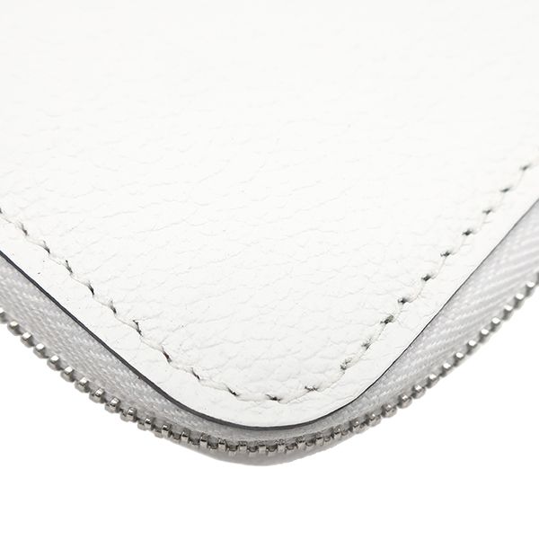 Hermes Coin Case Azap Silk Inn Mini Compact Vaux Epson New White Silver