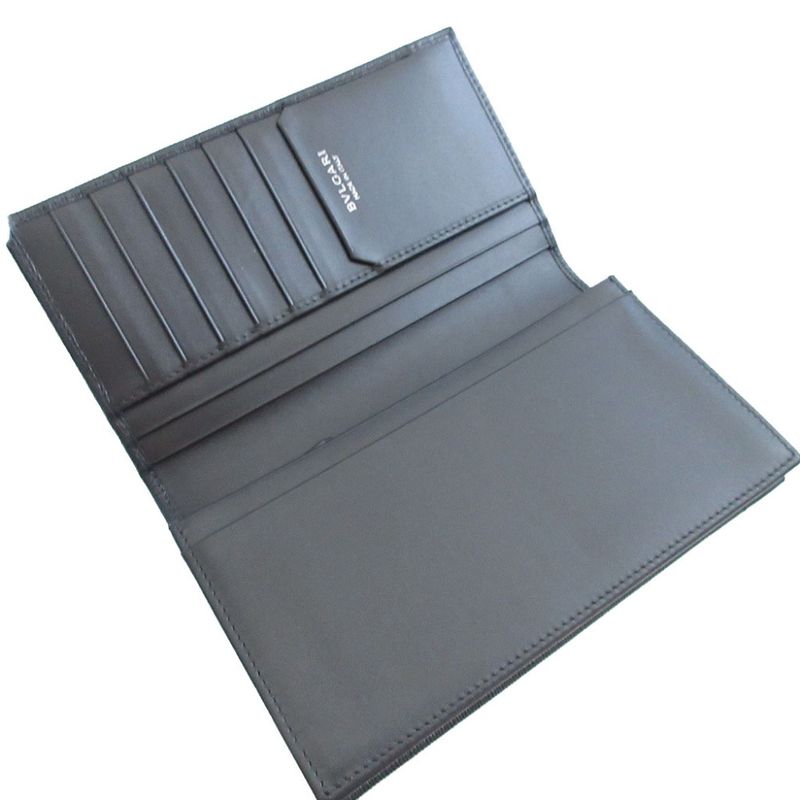 Bulgari Serpenti Scaglie 280922 Leather Black Bifold Long Wallet 0223 Bvlgari