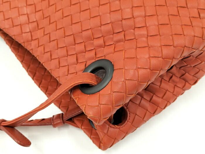 Bottega Veneta Large Garda Bag Tote Intrecciato Leather Orange