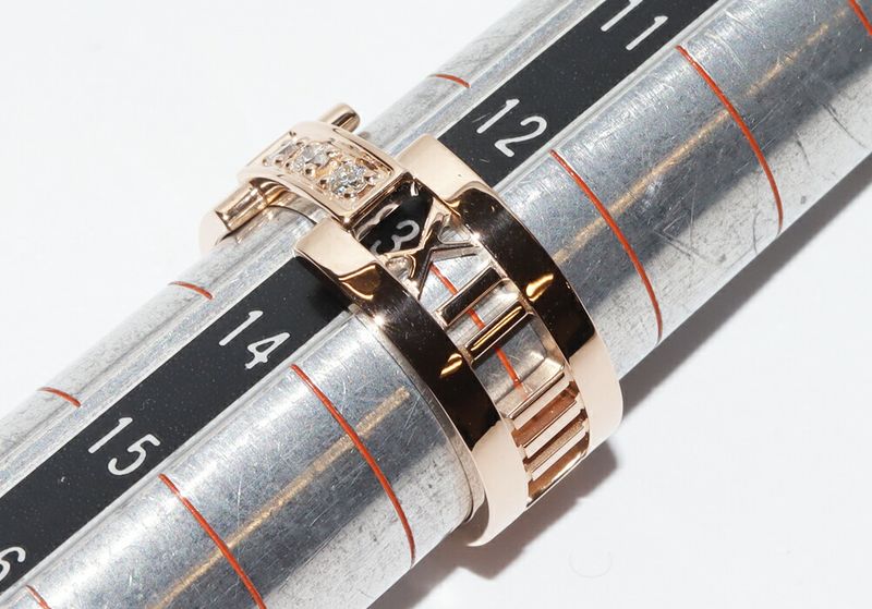 Tiffany & Co Ring 18K Pink Gold Diamond 3P Open Atlas Ring