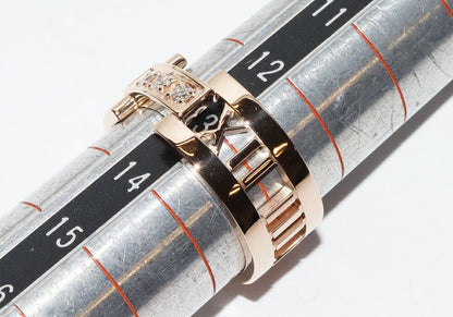 Tiffany & Co Ring 18K Pink Gold Diamond 3P Open Atlas Ring