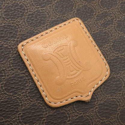 Celine Shoulder Bag Macadam PVC Leather Brown Gold Hardware Brown