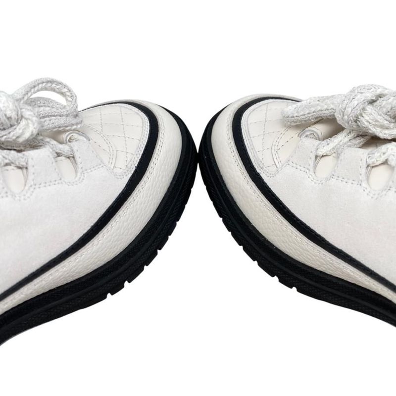 Chanel Sneakers Matelasse Coco Mark G46258 37 Size Suede Calfskin Lambskin