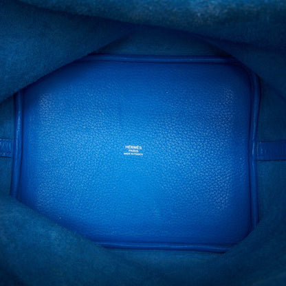 Hermes Picotin Lock MM Handbag Taurillon Clemence Blue Indra (silver Hardware)