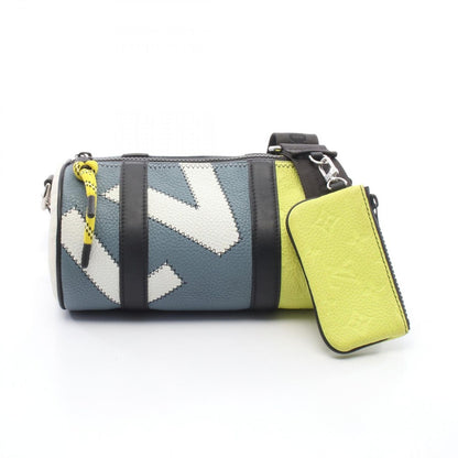 Louis Vuitton Shoulder Bag Polochon Gray Yellow Leather Multicolor