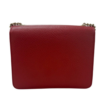 Gucci Interlocking Red Leather Shoulder Bag — view 2