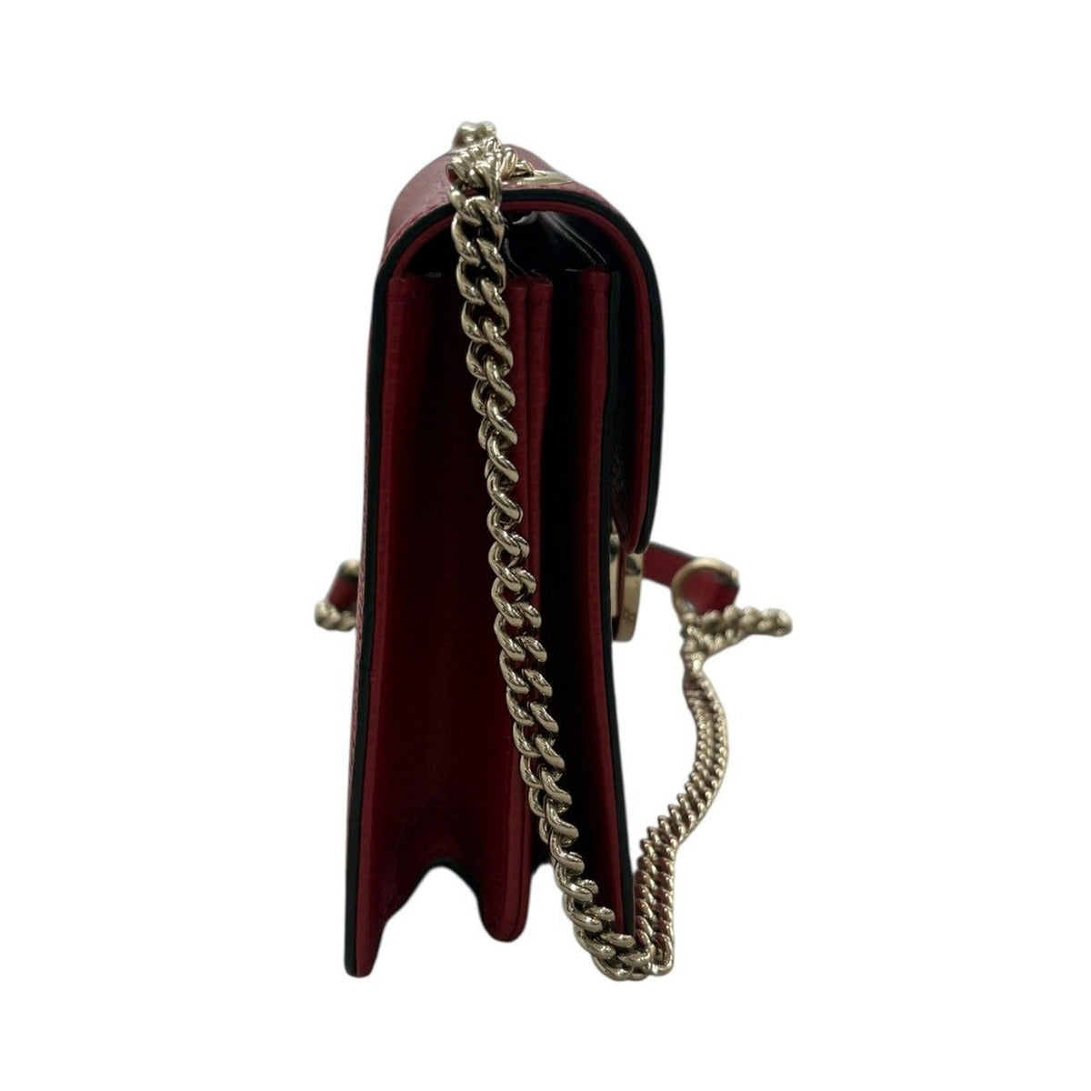 Gucci Interlocking Red Leather Shoulder Bag — view 3