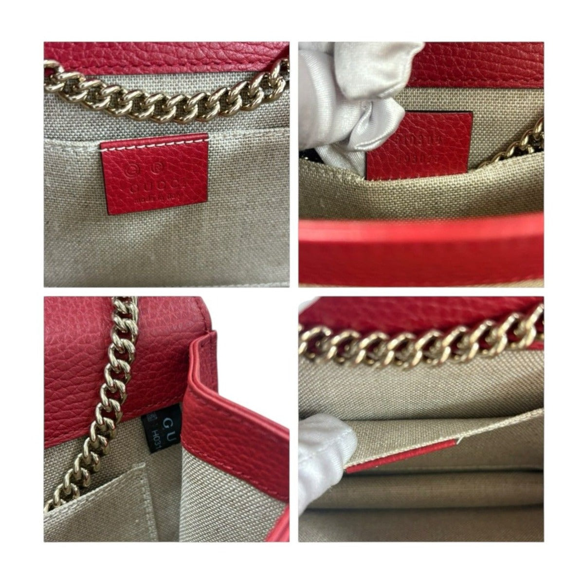 Gucci Interlocking Red Leather Shoulder Bag — view 7