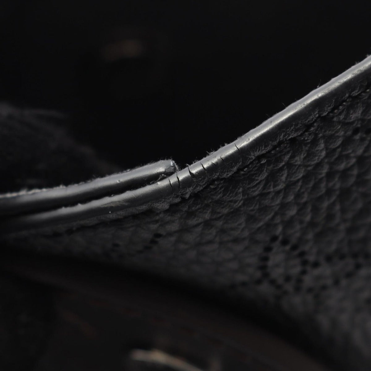 Louis Vuitton Tote Hina PM Noir Black Leather Brown — view 8