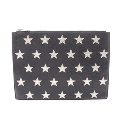 Saint Laurent Paris Clutch Black Leather Star