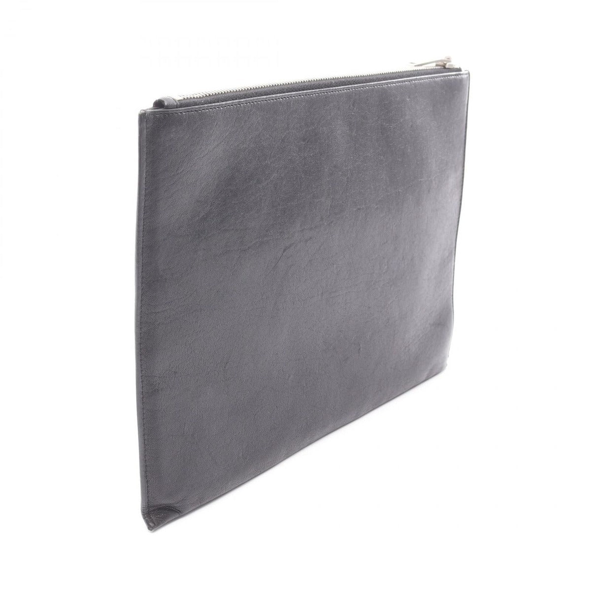 Saint Laurent Paris Clutch Black Leather Star — view 2