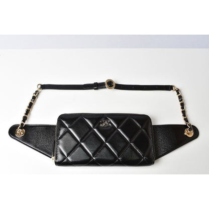Chanel Chain Wallet Body Bag Long Phone Shoulder Lambskin — view 3