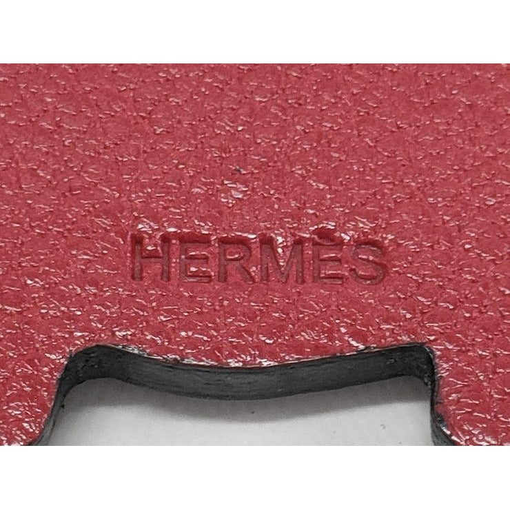 Hermes Bag Charm Hippopotamus Brown Red Silver Hardware Leather — view 3