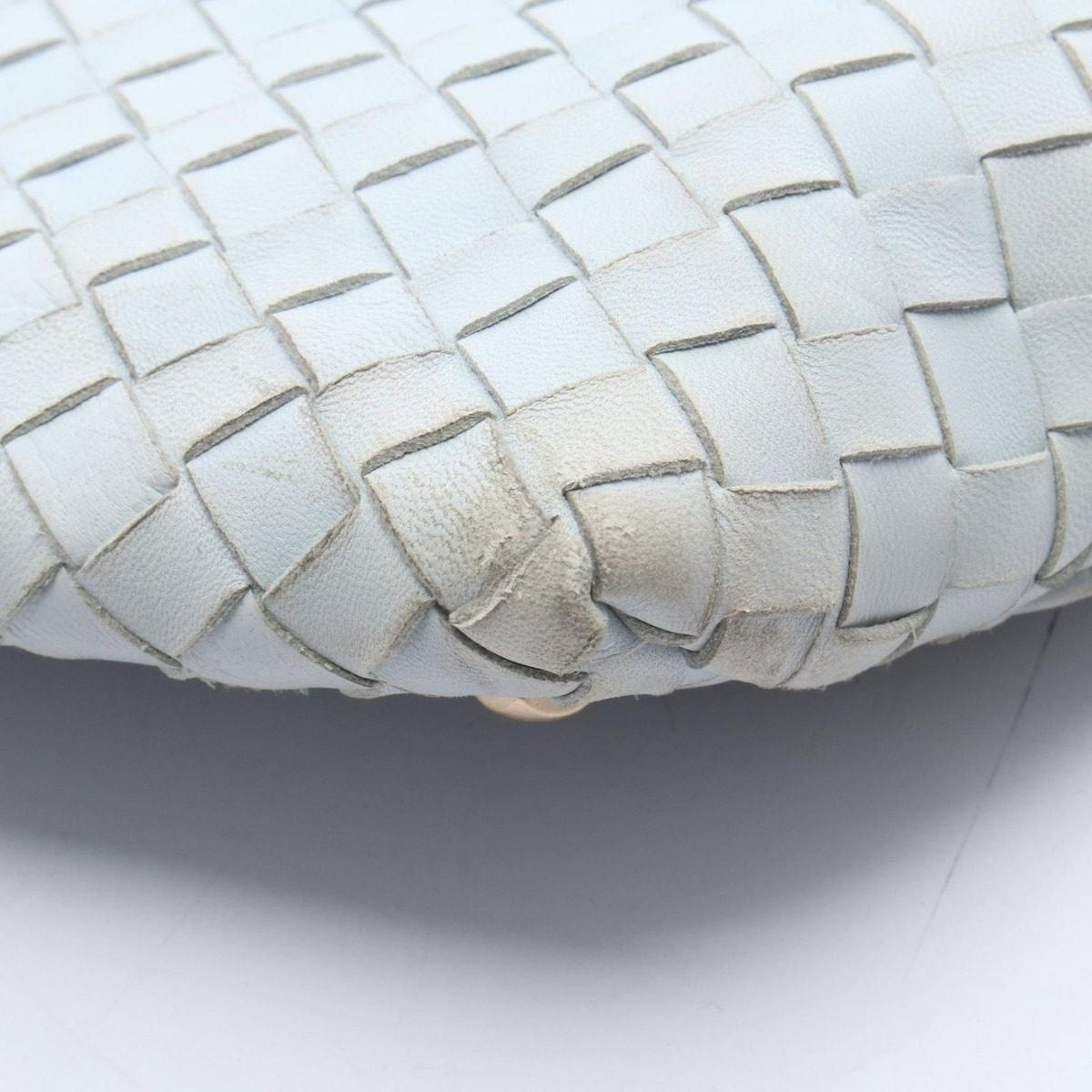 Bottega Veneta Boston Bag Intrecciato Light Blue Leather — view 14