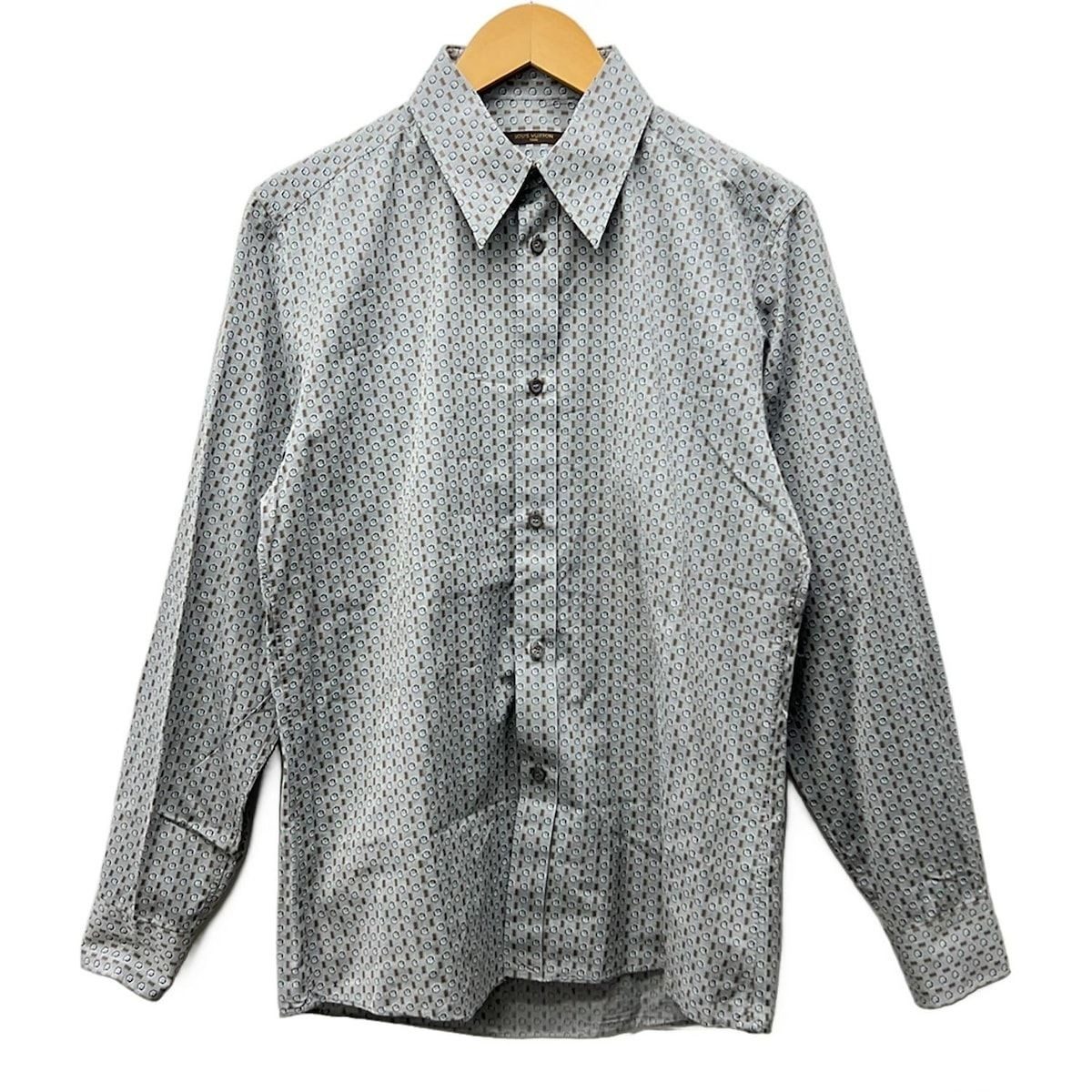 Louis Vuitton Long Sleeve Shirt Light Gray Brown Multi