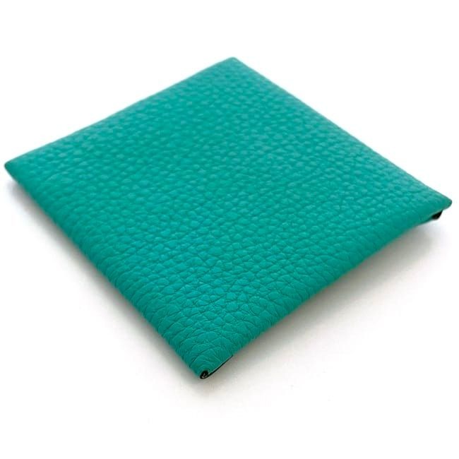 Hermes Coin Case Bastia Green Mint Purse Leather — view 4