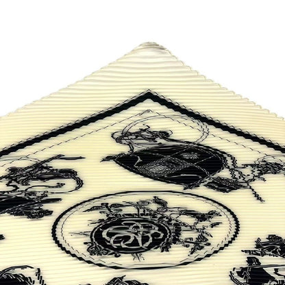 Hermes Scarf Pleats Ex Libris Silk White — view 5